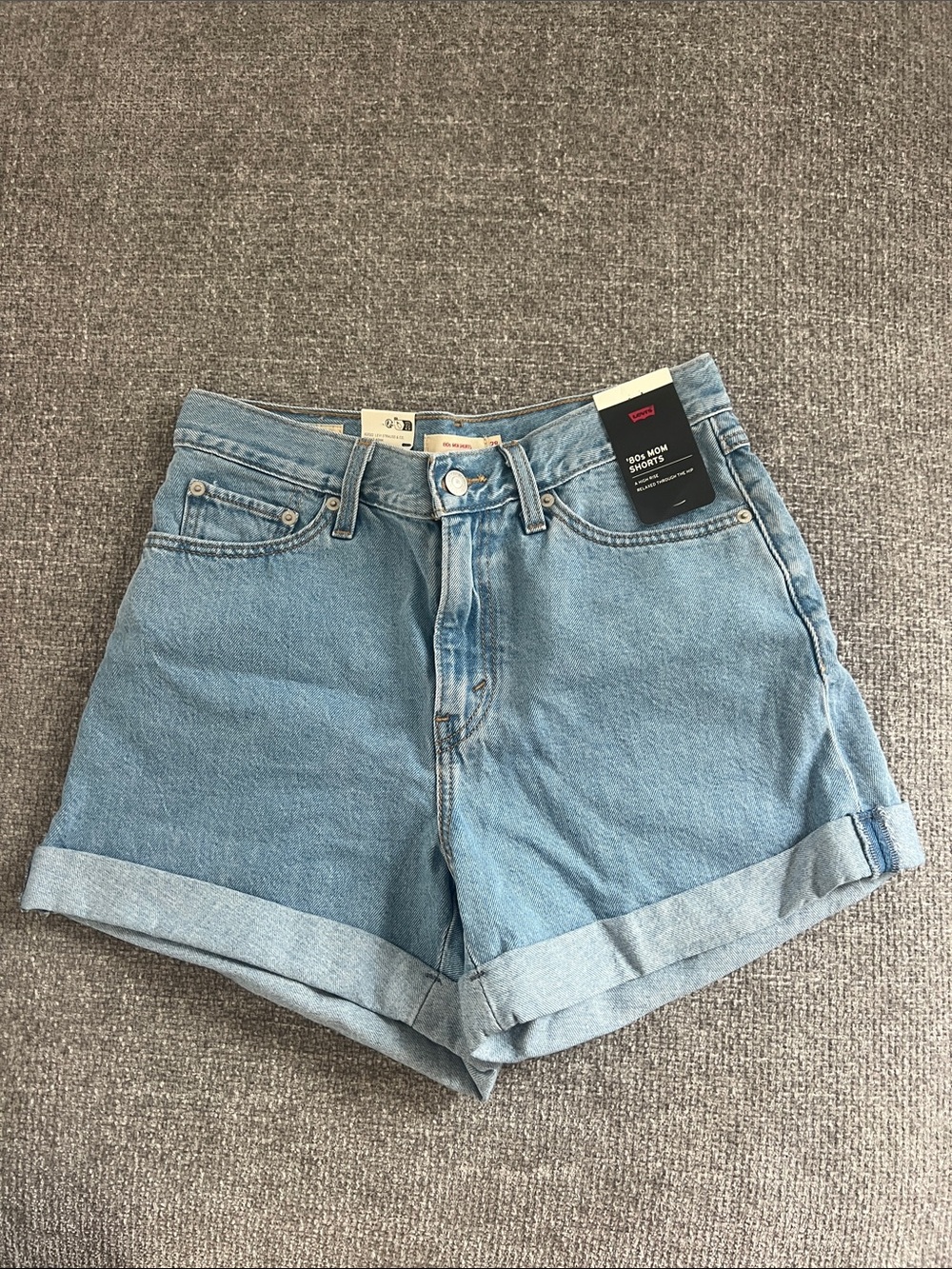 Levi's Light Blue Rolled-Hem Denim Shorts
